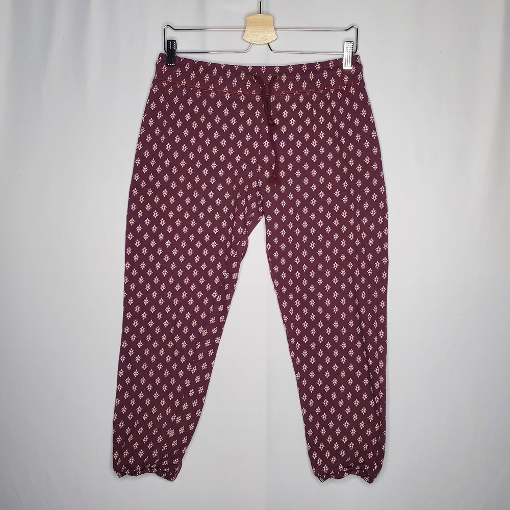 Oneill Medallion Jogger Sweatpants Jrs Medium Burgundy Flower Pattern Drawstring